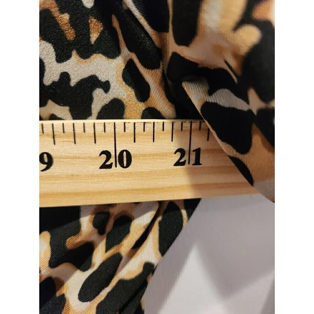 Eloquii Leopard Print Tie Waist Blouse slinky Stretchy long sleeve euc sz 18/20 - Picture 6 of 6